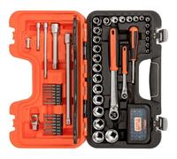 Juego de vasos y puntas 1/4" y 1/2", mm, 79 piezas