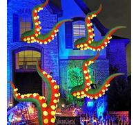 Juegoal Confezione da 4 decorazioni per Halloween, altezza 1,5 m, gonfiabili, con gambe di polpo integrate, 33 LED, animate per Halloween, porta d'ingresso, finestra, tetto, puntello per feste