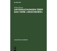 Jürgen Krause Untersuchungen Über Das Verb »Geschehen« (Copertina rigida)
