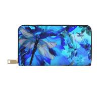 JUEXDEME Art Dragonfly - Pochette lunga da donna in finta pelle, elegante e alla moda, con porta carte di credito e tasche organizer, borsa resistente per i viaggi di tutti i giorni, bianco, Taglia
