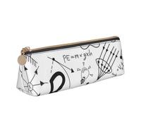 JUEXDEME Astuccio in pelle con stampa fisica, design sottile, con cerniera metallica, formato tascabile, per studenti, ufficio, università, scuola media, bianco, Taglia unica, Bagaglio a mano