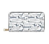 JUEXDEME Carino bassotto lungo pochette in ecopelle chic elegante portafogli da donna per donne moderne grande capacità porta carte e tasche organizer borsa resistente per i viaggi di tutti i giorni,