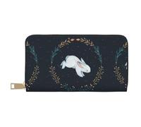 JUEXDEME Carino coniglio bianco lungo in ecopelle pochette chic elegante portafogli da donna per donne moderne grande capacità porta carte e tasche organizer borsa resistente per i viaggi di tutti i