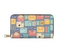 JUEXDEME Cartoleria postale lunga pochette in ecopelle chic elegante portafogli da donna per donne moderne grande capacità porta carte e tasche organizer borsa durevole borsa per i viaggi di tutti i