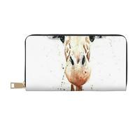 JUEXDEME Clever Giraffe - Pochette lunga in finta pelle, elegante e alla moda, da donna, con porta carte di credito e tasche organizer, borsa resistente per i viaggi di tutti i giorni, bianco, Taglia