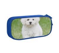 JUEXDEME Custodia per scuola Forniture per ufficio Bichon Frise Dog Astuccio per penne di grande capacità Astuccio per matite di grande capacità per studenti Astuccio per cancelleria Scatola per