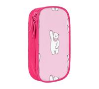 JUEXDEME Custodia per scuola Forniture per ufficio Grande Capacità Orso Polare Astuccio Rosa Astuccio per Matite di Grande Capacità per Studenti Cancelleria Astuccio Astuccio Organizer da Scrivania