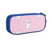 JUEXDEME Custodia per scuola Forniture per ufficio Orso polare Rosa Astuccio per penne di grande capacità Astuccio per matite di grande capacità per studenti Astuccio di cancelleria Scatola per matite