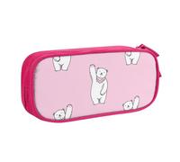 JUEXDEME Custodia per scuola Forniture per ufficio Orso polare Rosa Astuccio per penne di grande capacità Astuccio per matite di grande capacità per studenti Astuccio di cancelleria Scatola per matite