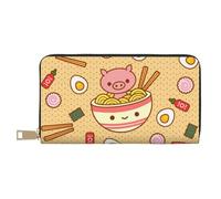 JUEXDEME Delizioso Sweet Ramen lunga pochette in finta pelle chic elegante portafogli da donna per donne moderne grande capacità porta carte e tasche organizer borsa resistente per i viaggi di tutti i