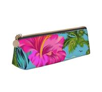JUEXDEME Hello Hawaii, astuccio in pelle dal design sottile, con cerniera metallica, formato tascabile, per studenti, ufficio, università, scuola media, bianco, Taglia unica, Bagaglio a mano