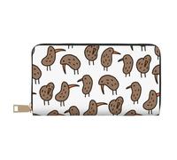 JUEXDEME Kiwi Birds - Portafoglio lungo da donna in finta pelle, elegante e alla moda, con porta carte di credito e tasche organizer, borsa resistente per i viaggi di tutti i giorni, bianco, Taglia