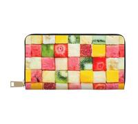 JUEXDEME Kiwi Watermelon - Pochette lunga in finta pelle chic ed elegante, da donna, con porta carte di credito e tasche organizer, resistente, per i viaggi quotidiani, bianco, Taglia unica