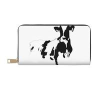 JUEXDEME Mucca in bianco e nero lunga pochette in ecopelle chic elegante portafogli da donna per donne moderne grande capacità porta carte e tasche organizer borsa resistente per i viaggi di tutti i