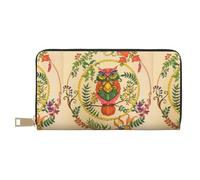 JUEXDEME Owl Beliefs - Pochette lunga in finta pelle, elegante e alla moda, da donna, con porta carte di credito e tasche organizer, borsa resistente per i viaggi di tutti i giorni, bianco, Taglia