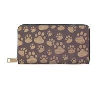 JUEXDEME Paw Prints Art - Pochette lunga da donna in finta pelle, elegante e alla moda, con porta carte di credito e tasche organizer, borsa resistente per i viaggi di tutti i giorni, bianco, Taglia