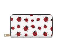 JUEXDEME Pochette lunga in ecopelle a forma di coccinella, elegante e alla moda, portafogli da donna moderna, grande capacità, porta carte e tasche organizer, borsa resistente per i viaggi di tutti i