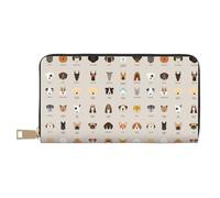 JUEXDEME Pochette lunga in ecopelle di razza di cane, chic ed elegante, portafogli da donna moderne, grande capacità, porta carte e tasche organizer, borsa resistente per i viaggi di tutti i giorni,