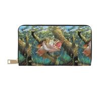 JUEXDEME Pochette lunga in finta pelle a forma di pesce, elegante e alla moda, portafogli da donna moderna, grande capacità, porta carte e tasche organizer, borsa resistente per i viaggi di tutti i