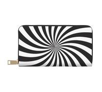 JUEXDEME Pochette lunga in finta pelle bianca nera con design a spirale chic ed elegante portafogli da donna per donne moderne, grande capacità, porta carte e tasche organizer, borsa resistente per i