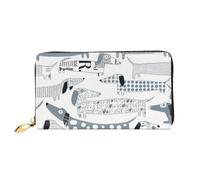 JUEXDEME Portafogli da donna in pelle con bassotto carino porta carte di grande capacità borsa da donna con più slot per carte borsa lunga da donna con scomparto con cerniera 19 cm x 10,5 cm borse da