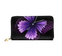 JUEXDEME Portafogli da donna in pelle viola farfalla grande capacità porta carte borsa da donna con più slot per carte borsa lunga da donna con scomparto con cerniera 19 cm x 10,5 cm borse da donna in