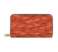 JUEXDEME Portafoglio da donna in ecopelle con trama a muro di mattoni rossi, elegante e alla moda, per donne moderne, grande capacità, porta carte e tasche organizer, borsa resistente per i viaggi di