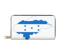 JUEXDEME Portafoglio lungo da donna con bandiera dell'Honduras, in finta pelle, elegante e alla moda, con porta carte di credito e tasche organizer, borsa resistente per i viaggi di tutti i giorni,