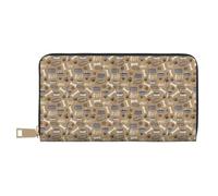 JUEXDEME Simpatica ciotola in osso di cane Woof Paw lunga pochette in finta pelle chic elegante portafoglio da donna per donne moderne grande capacità porta carte e tasche organizer borsa resistente