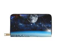 JUEXDEME Space Planet - Pochette lunga da donna in finta pelle, elegante e alla moda, per donne moderne, grande capacità, porta carte e tasche organizer, borsa resistente per i viaggi di tutti i