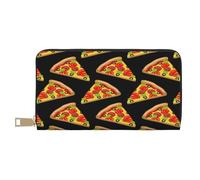 JUEXDEME Tasty Pizza Pochette lunga in ecopelle chic elegante portafoglio da donna per donne moderne grande capacità porta carte e tasche organizer borsa resistente per viaggi di tutti i giorni,