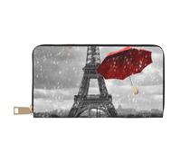 JUEXDEME Torre con ombrello rosso lunga pochette in ecopelle chic elegante portafoglio da donna per donne moderne grande capacità porta carte e tasche organizer borsa resistente per i viaggi di tutti