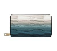 JUEXDEME Within The Tides - Pochette lunga in finta pelle chic ed elegante, da donna, con porta carte di credito e tasche organizer, borsa resistente per i viaggi di tutti i giorni, bianco, Taglia