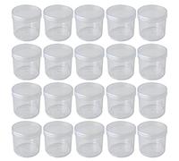 JUFUM Vaso Cosmetico Rotondo nel Plastica da 20 Pezzi con Coperchio, Contenitore per Cosmetici, Barattolo per Alimenti, Ecc