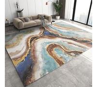 JUFUMUP Tappeti di Zona Lussuosa Struttura Dorata Tappeti Design Tappetone Antimacchia Sabbie Mobili Bianche Verdi - per Pavimento Della Cucina del Ristorante 120 x 170 cm