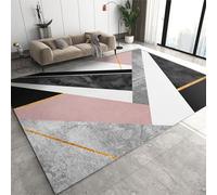JUFUMUP Tappeti di Zona Marmo Geometrico Oro Rosa Tappeto Salotto, Tappetino Antiscivolo Marmo Nero Grigio Bianco Rosa - per Pavimento Della Cucina del Ristorante 170 x 240 cm
