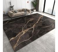 JUFUMUP Tappeti di Zona Marmo Marrone Nero Tappeto di Grandi Estratto Moderno Ed Elegante - Per Soggiorno Camera Da Letto Sala Da Pranzo Casa 80 x 150 cm