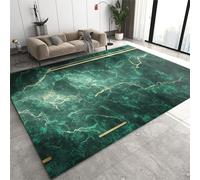 JUFUMUP Tappeti di Zona Marmo Oro Smeraldo Tappeto Salotto Lusso Leggero Astratto Retrò - Per Soggiorno Camera Da Letto Sala Da Pranzo Casa 90 x 150 cm