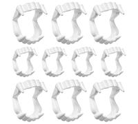 JUFYVO 10 denti da vampiro in plastica per Halloween, lupo mannaro, zanne, zanne, vampiro, zanne, bianco, festa di Halloween, travestimento, cosplay, oggetti di scena per bambini e adulti