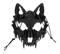 JUFYVO Maschera di scheletro di Halloween, spaventosa maschera da lupo mannaro, maschera a mezzo teschio, maschere per Halloween, casa infestata, oggetti di scena per cosplay in maschera (Tiger)