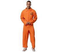 Jugaoge Costume da prigioniero da uomo e da donna in carcere, divise in arancione, per cosplay, Halloween, a motto, per feste, colore arancione, a M