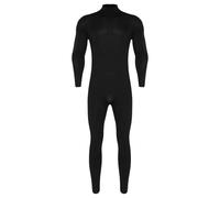 Jugaoge Tuta da uomo, a collo alto, a maniche lunghe, slim fit, elasticizzata, per sport, biancheria intima termica, Nero A., XL