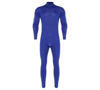 Jugaoge Tuta da uomo, a collo alto, a maniche lunghe, slim fit, elasticizzata, per sport, biancheria intima termica, Blu reale A., XL