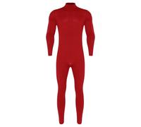 Jugaoge Tuta da uomo, a collo alto, a maniche lunghe, slim fit, elasticizzata, per sport, biancheria intima termica, Rosso A, L