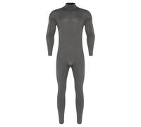 Jugaoge Tuta da uomo, a collo alto, a maniche lunghe, slim fit, elasticizzata, per sport, biancheria intima termica, Grigio A., XL