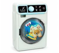 JugaToys - Lavatrice giocattolo per bambini con luce e suono, lavatrice elettrica con tamburo girevole e centrifuga, elettrodomestico giocattolo per giochi simbolici