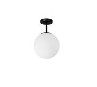 JUGEN BLACK LAMPADARIO DA SOFFITTO 1 LUCE VETRO BIANCO MONTATURA NERA ATTACCO E27