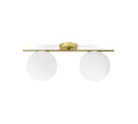 JUGEN LAMPADARIO DA SOFFITTO 2 LUCI ORO SPAZZOLATO E BIANCO ATTACCO E27