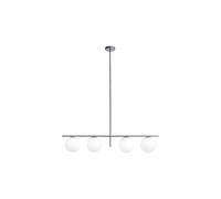 JUGEN LAMPADARIO SOFFITTO 4 LUCI VETRO BIANCO MONTATURA OTTANIO ATTACCO E27 D.20CM