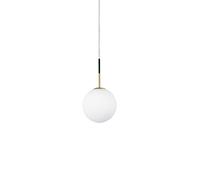 JUGEN SOSPENSIONE 1 LUCE OTTONE ATTACCO E27 SFERA BIANCO OPACO D. VETRO 30CM